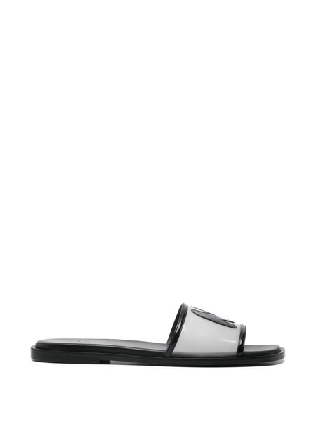  Msgm Logo Mules - White 