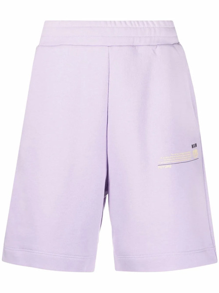  Msgm Logo Patch Track Shorts - Pink 