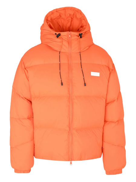  Msgm Logo-plaque Puffer Jacket - Orange 