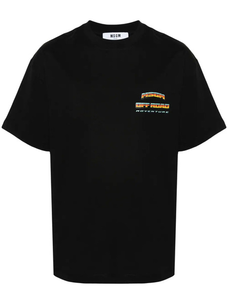 Msgm Logo-print Cotton T-shirt - Black 