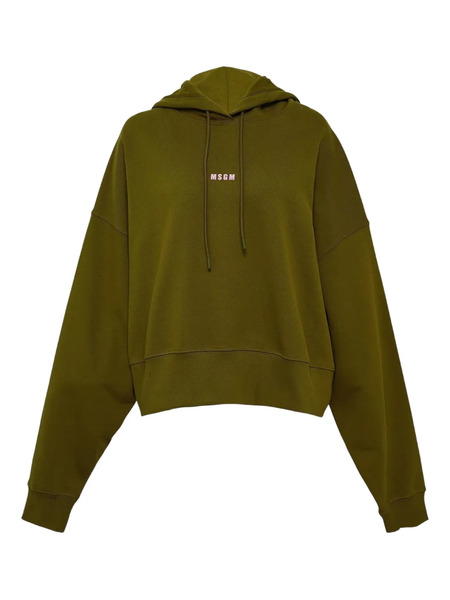  Msgm Logo-print Hoodie - Green 
