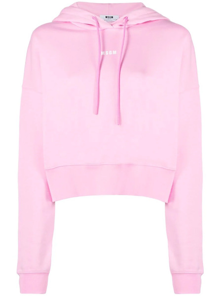  Msgm Logo-print Hoodie - Pink 