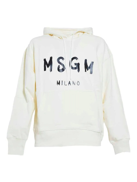  Msgm Logo-print Hoodie - White 