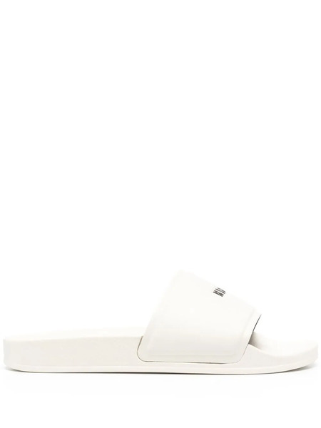  Msgm Logo-print Sliders - Neutrals 