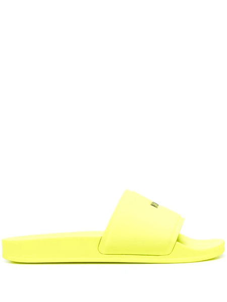  Msgm Logo-print Sliders - Yellow 
