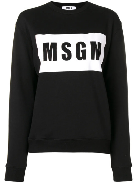  Msgm Logo Print Sweatshirt - Black 