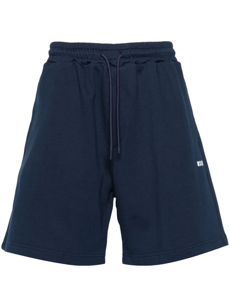 Msgm Logo-print Track Shorts - Blue 