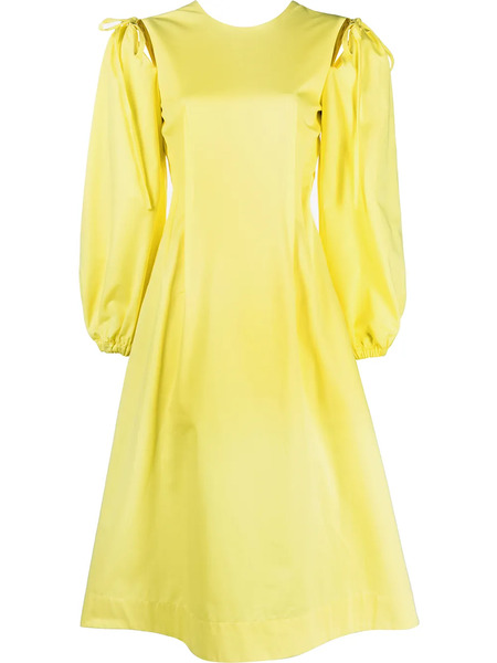  Msgm Long-sleeve A-line Dress - Yellow 