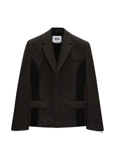  Msgm Long-sleeve Panelled Jacket - Brown 