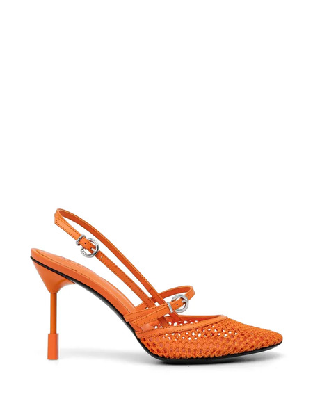  Msgm Mesh Strap Pumps - Orange 