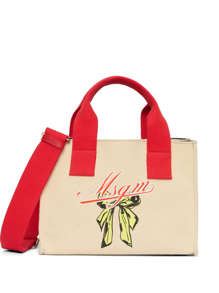  Msgm Micro Logo-detail Tote Bag - Neutrals 