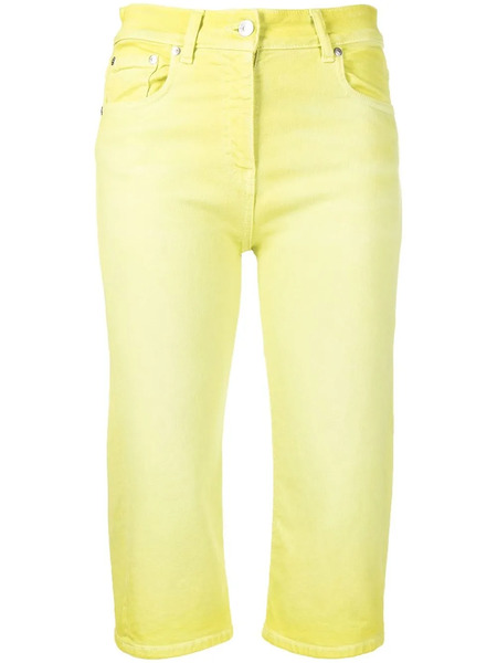  Msgm Mid-rise Cropped Trousers - Yellow 