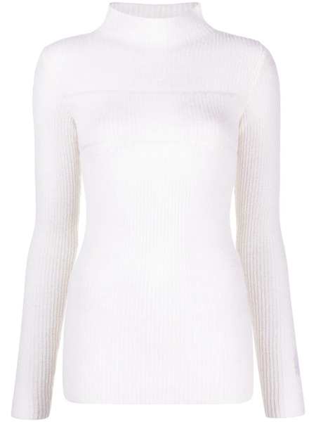  Msgm Mock-neck Knitted Top - White 