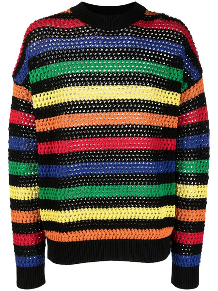  Msgm Multicolor Striped Jumper - Black 