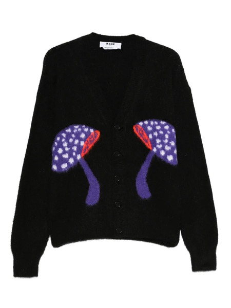  Msgm Mushroom-applique Cardigan - Black 