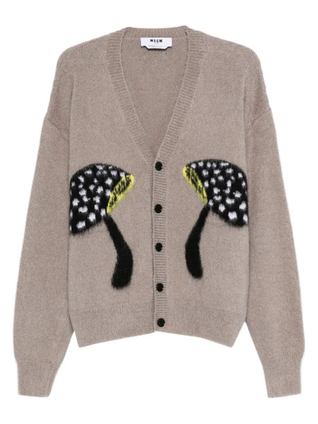  Msgm Mushroom-embellished Cardigan - Neutrals 