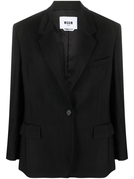  Msgm Notched-lapels Single-breasted Blazer - Black 