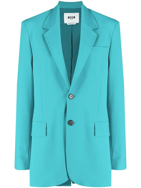  Msgm Notched Lapels Single-breasted Blazer - Blue 