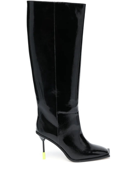  Msgm Patent Leather Knee-high Boots - Black 