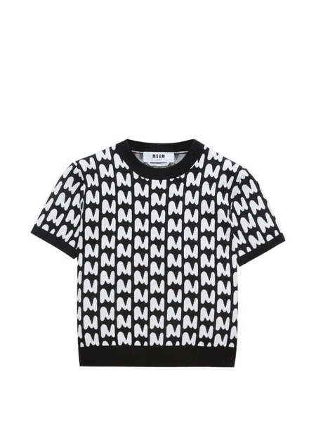  Msgm Patterned Short-sleeve T-shirt - Black 