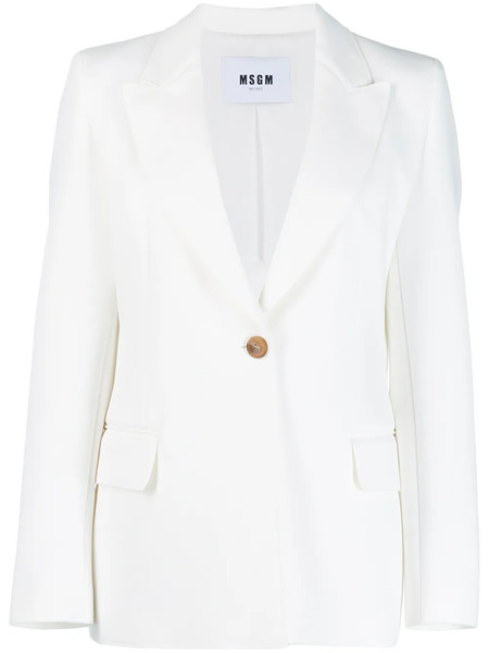  Msgm Peaked Lapel Blazer - White 