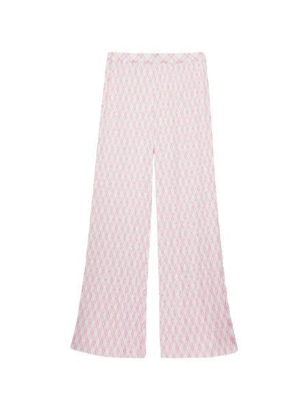  Msgm Pleated Checked Trousers - White 