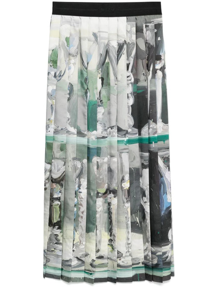  Msgm Pleated Maxi Skirt - Grey 