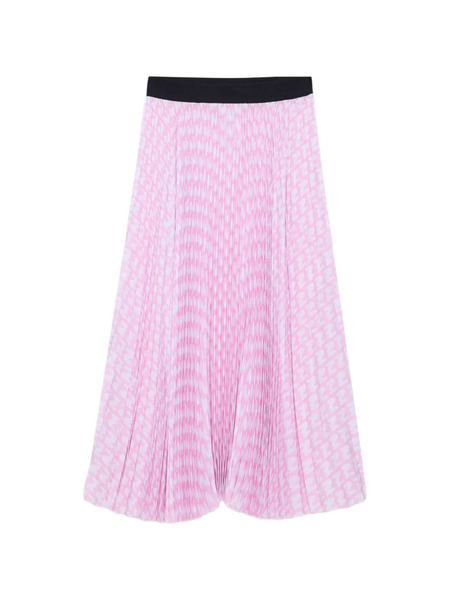  Msgm Pleated Patterned Maxi Skirt - Pink 