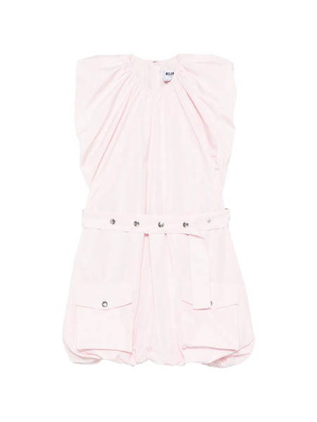  Msgm Pocket Belted Mini Dress - Pink 