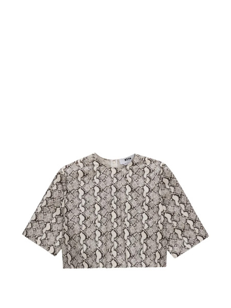  Msgm Printed Short-sleeved T-shirt - Grey 