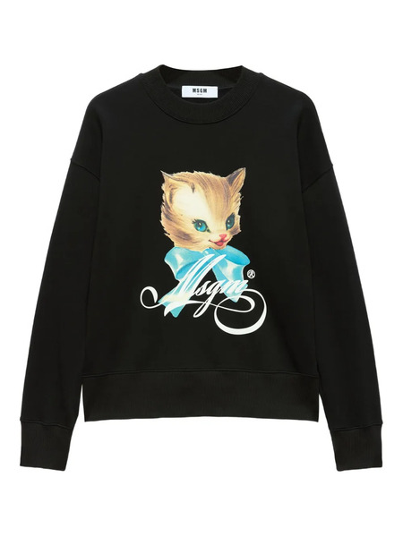  Msgm Printed Sweatshirt - Black 