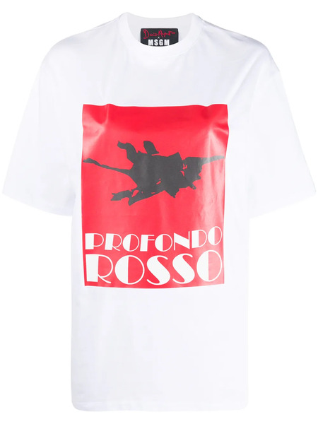  Msgm Profondo Rossa Print T-shirt - White 