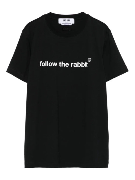  Msgm Rabbit-print T-shirt - Black 