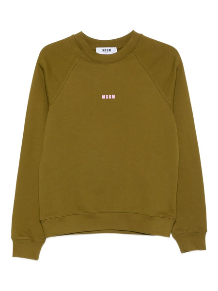  Msgm Raglan-sleeve Logo Sweatshirt - Green 