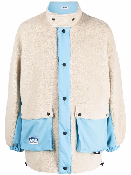  Msgm Reversible Faux-shearling Jacket - Blue 