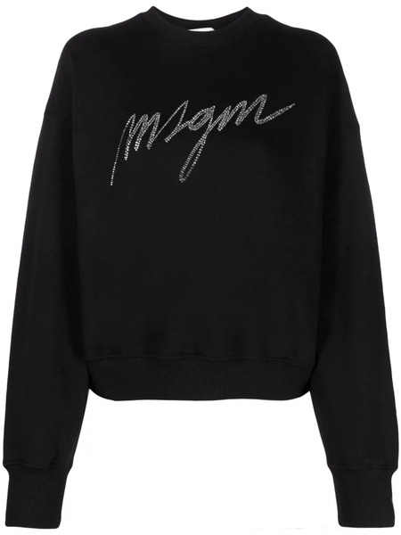  Msgm Rhinestone-embelished Sweatshirt - Black 