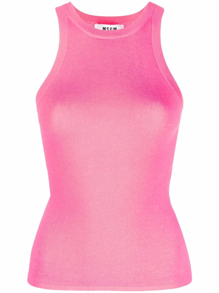  Msgm Ribbed-knit Sleeveless Top - Pink 