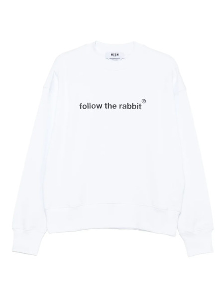  Msgm Ribbed-trim Sweatshirt - White 