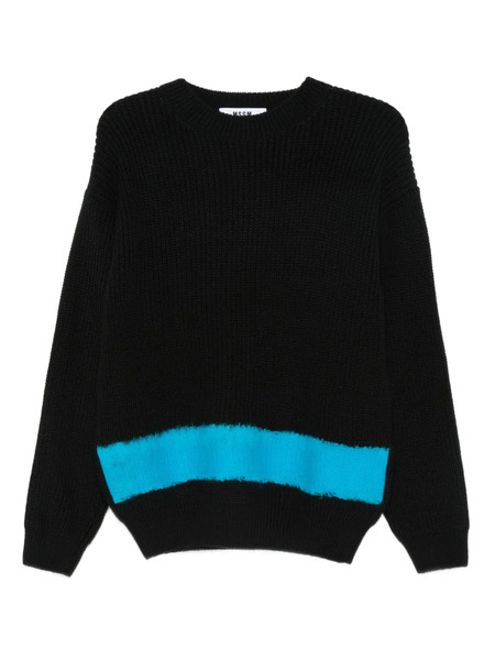  Msgm Ribbed Wool Sweater - Black 