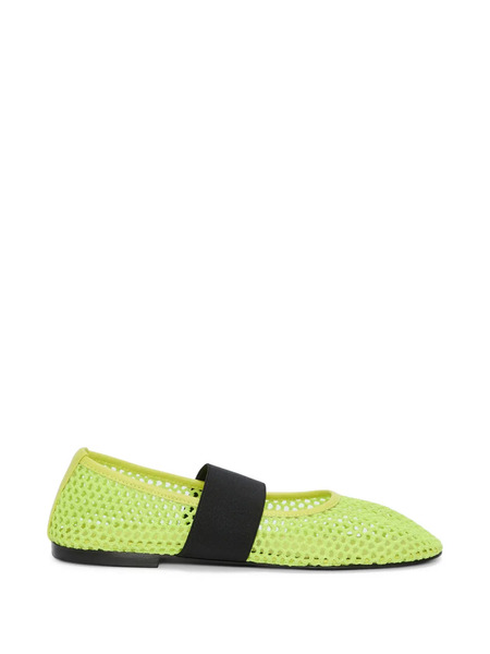  Msgm Round-toe Strap Ballet Flats - Green 