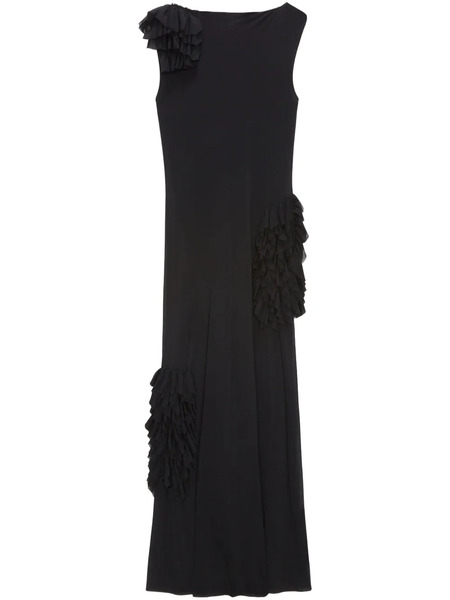  Msgm Ruffle-detail Gown - Black 