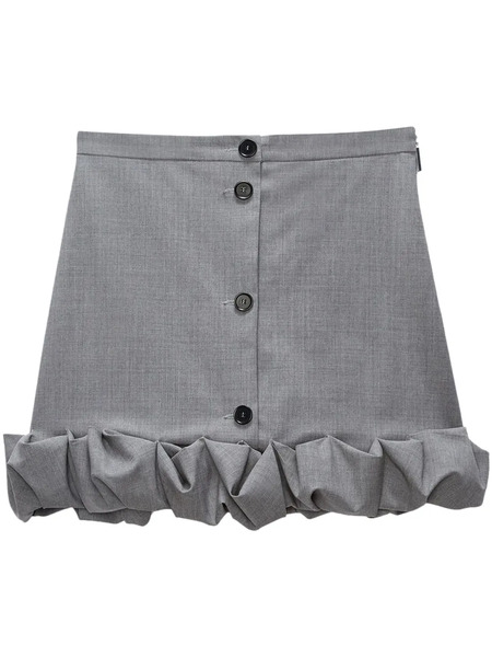  Msgm Ruffled Mini Skirt - Grey 