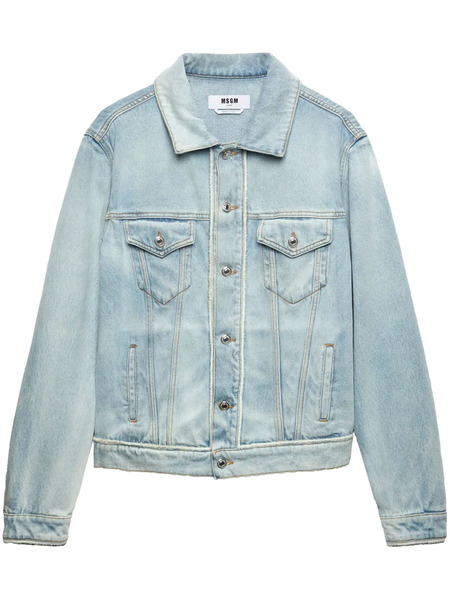  Msgm Seam-detail Denim Jacket - Blue 