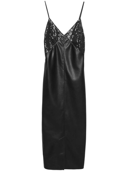  Msgm Sequin-embellished Midi Dress - Black 