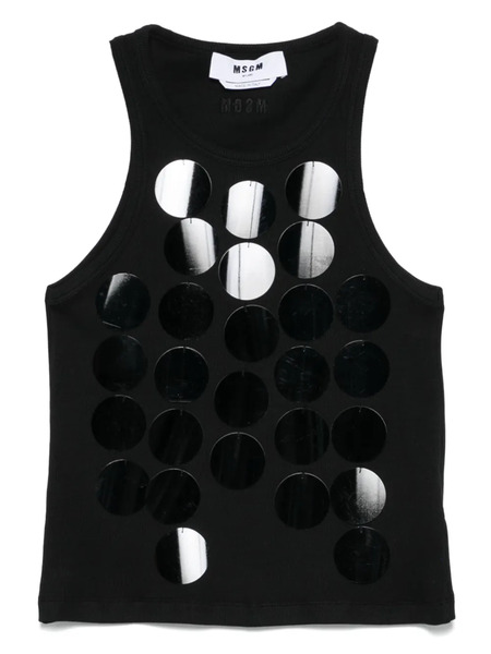  Msgm Sequin-embellished Tank Top - Black 