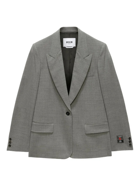  Msgm Single-breasted Blazer - Grey 