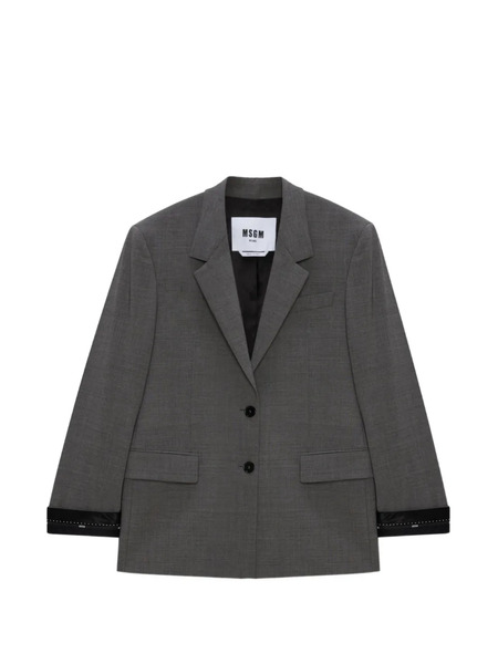  Msgm Single-breasted Blazer - Grey 