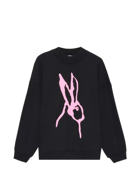  Msgm Sketched Bunny Print Sweatshirt - Black 
