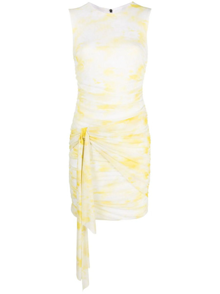  Msgm Sleeveless Ruched Minidress - White 