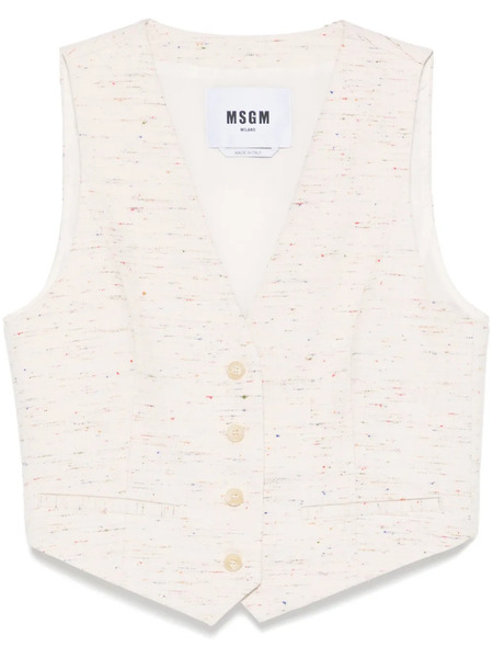  Msgm Speckled Waistcoat - Neutrals 